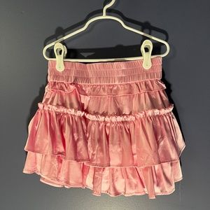 Cake for Dinner Willow Satin Mini Skirt, Peony Pink